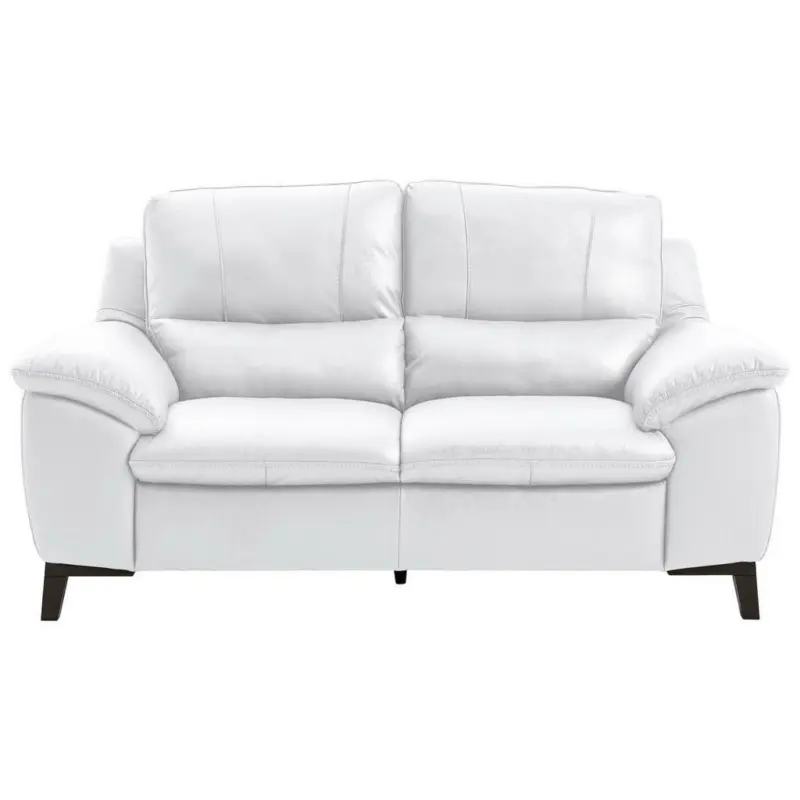 Zweisitzer-Sofa in Echtleder Wei&szlig;