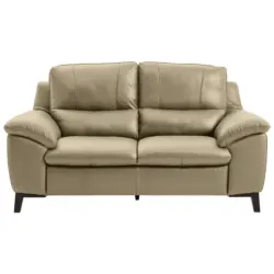 Zweisitzer-Sofa in Echtleder Greige