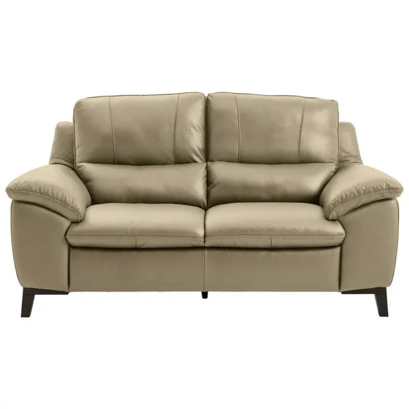 Zweisitzer-Sofa in Echtleder Greige