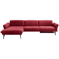 Ecksofa in Echtleder Rot