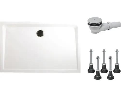 Extraflaches Rechteck-Duschwannen-Set Schulte ExpressPlus EP21291004 100x90x3,5 cm weiß