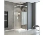Hornbach Eckeinstieg mit Schiebetür Schulte ExpressPlus Sunny 800x800x1900 mm Echtglas Klar hell weiß