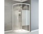 Hornbach Runddusche mit Drehtür Schulte ExpressPlus Sunny Radius 550 mm 900x900x1900 mm Echtglas Klar hell weiß