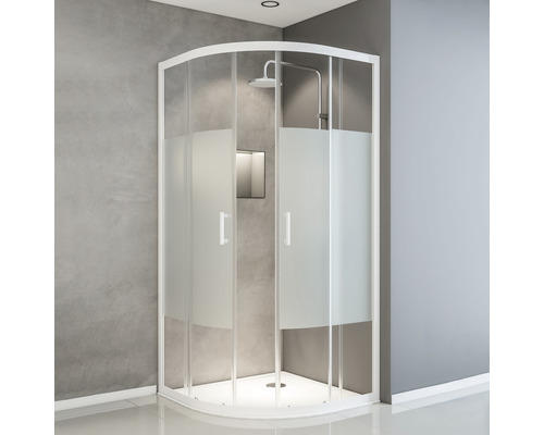 Runddusche mit Drehtür Schulte ExpressPlus Sunny Radius 550 mm 900x900x1900 mm Echtglas Klar hell weiß