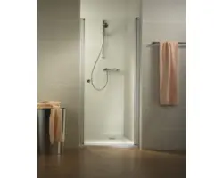 Drehtür für Nische Schulte ExpressPlus Garant 900x2000 mm Anschlag links Echtglas Klar hell chromoptik mit schmutzabweisender Glasbeschichtung