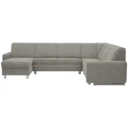 Wohnlandschaft in Chenille Hellgrau