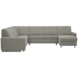 Wohnlandschaft in Chenille Hellgrau