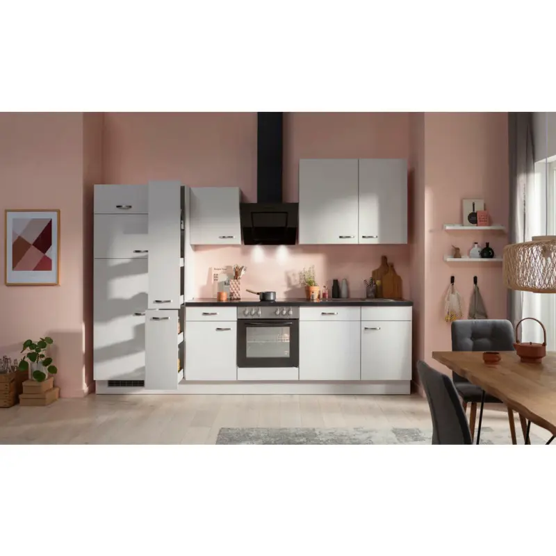 K&uuml;chenblock in Grau, Schwarz