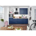 XXXLutz Lauterach - Ihr Möbelhaus bei Bregenz Küchenblock 270 cm in Grau, Nussbaumfarben, Dunkelblau