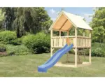 Hornbach Spielturm AKUBI Luis Holz mit Sandkasten und Rutsche blau