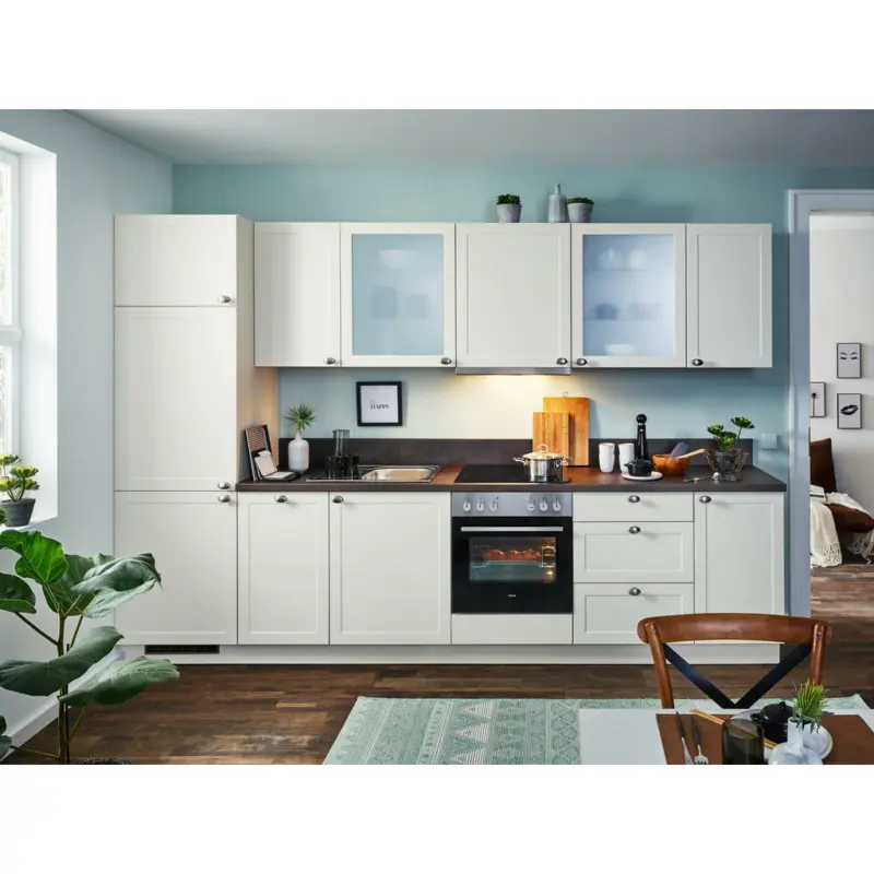 K&uuml;chenleerblock 330 cm in Kupferfarben, Magnolie