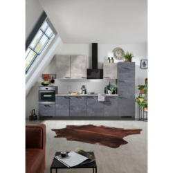 Küchenleerblock 340 cm in Graphitfarben, Grau