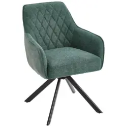 Armlehnstuhl in Eisen Webstoff, Leinenoptik