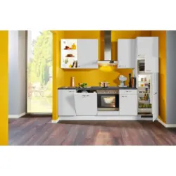 Küchenblock 280 cm in Hellgrau, Dunkelgrau