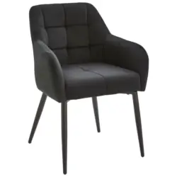 Armlehnstuhl in Eisen Samt