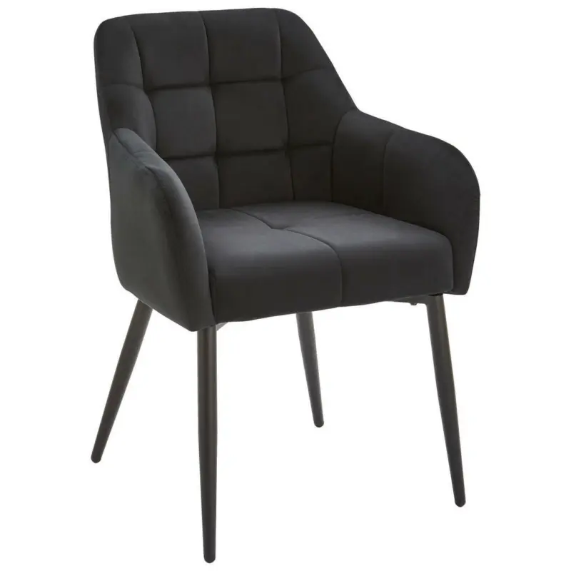 Armlehnstuhl in Eisen Samt