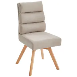 Stuhl in Holz, Metall, Textil Taupe