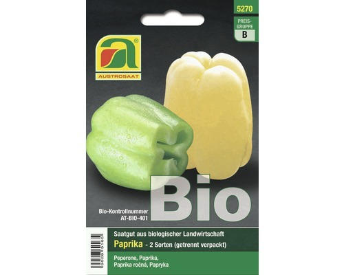 Gemüsesamen Austrosaat Bio Paprika 'WE 880 & Gelber Block'