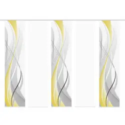 Flächenvorhang 5ER SET in Gelb, Hellgelb, Dunkelgelb halbtransparent