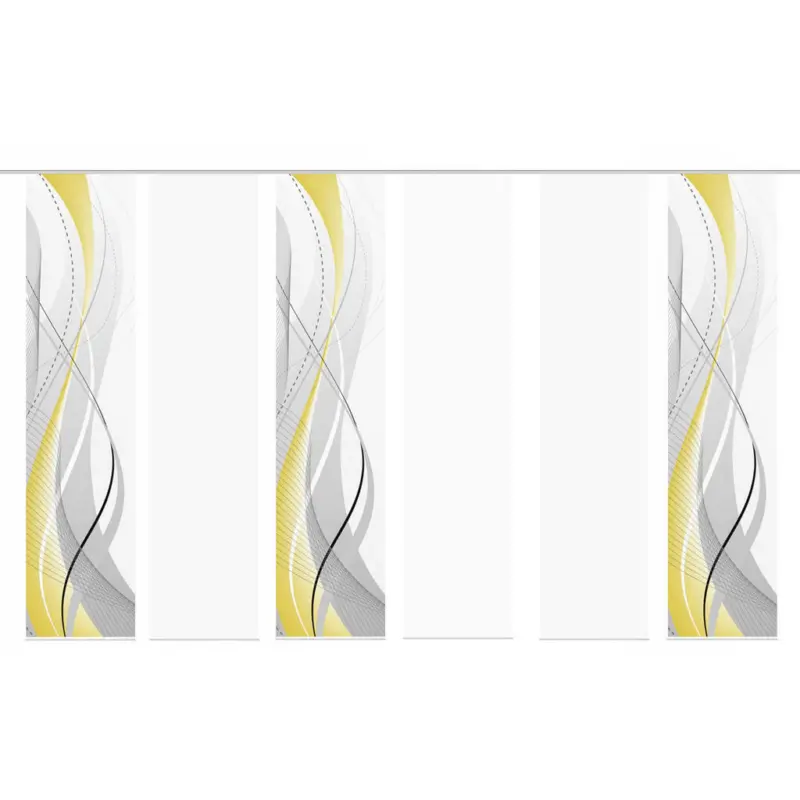 Flächenvorhang 6ER SET in Gelb, Hellgelb, Dunkelgelb halbtransparent