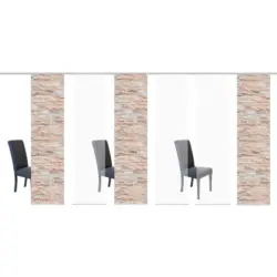 Flächenvorhang 6ER SET in Naturfarben halbtransparent