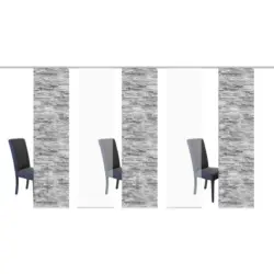 Flächenvorhang 5ER SET in Anthrazit halbtransparent