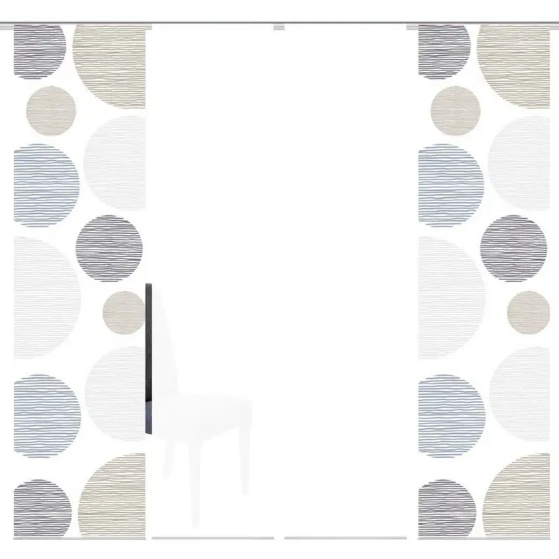 Flächenvorhang 4ER SET in Taupe halbtransparent