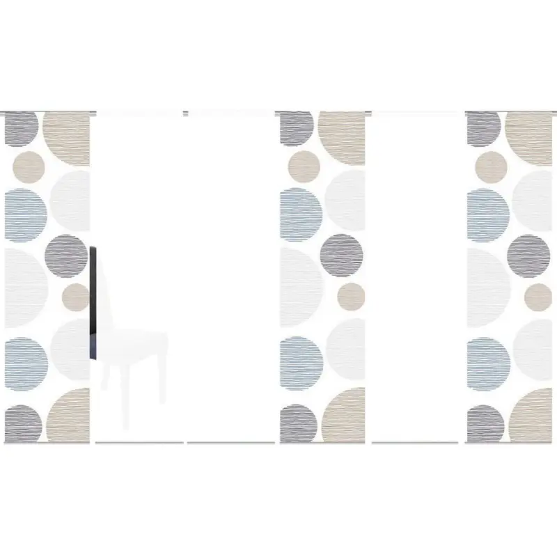 Flächenvorhang 6ER SET in Anthrazit halbtransparent