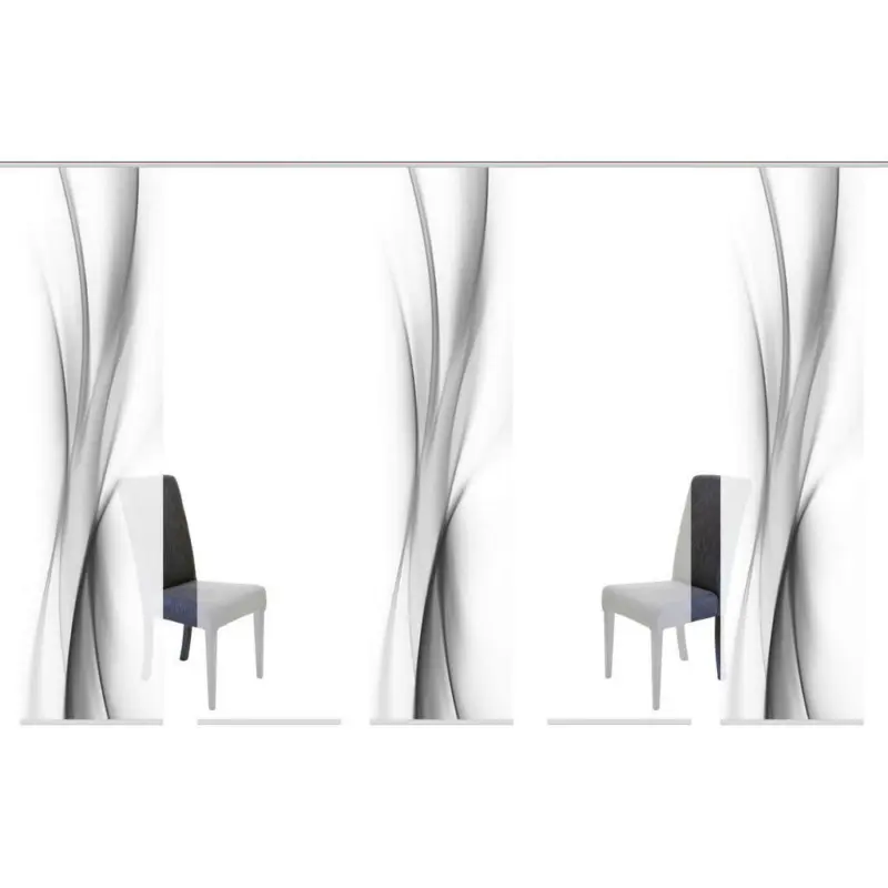 Flächenvorhang 5ER SET in Grau halbtransparent