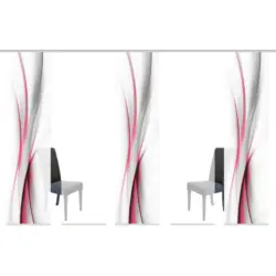 Flächenvorhang 5ER SET in Rot halbtransparent