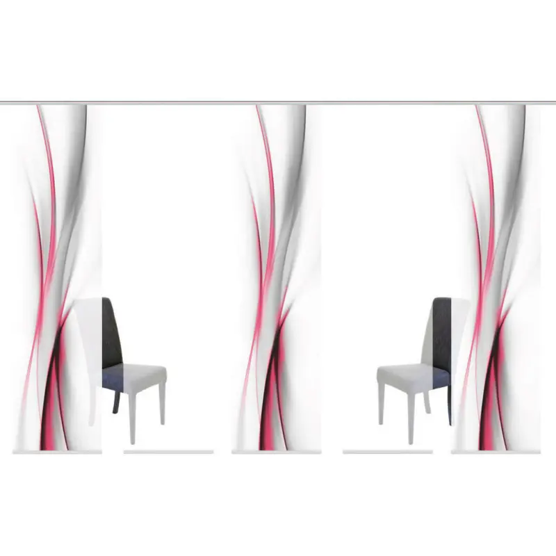 Flächenvorhang 5ER SET in Rot halbtransparent