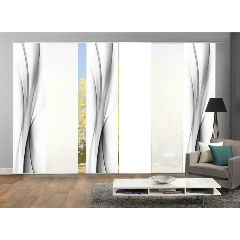 Flächenvorhang 5ER SET in Grau halbtransparent