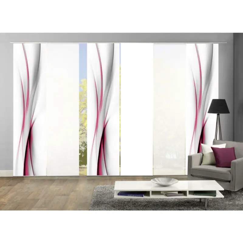 Flächenvorhang 6ER SET in Rot halbtransparent