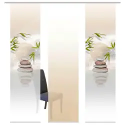 Flächenvorhang 3ER SET in Naturfarben halbtransparent