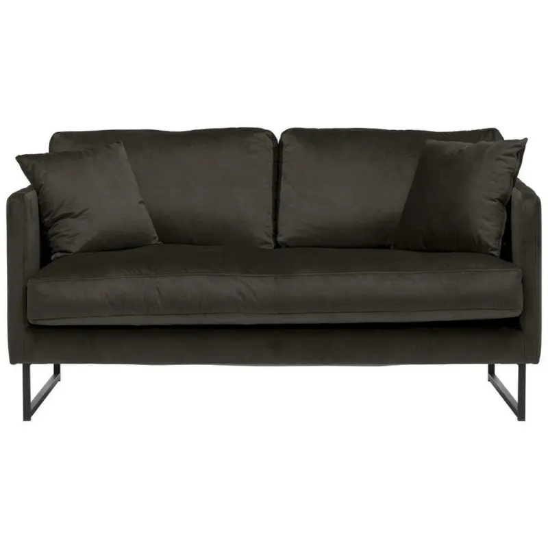 Zweisitzer-Sofa in Samt Anthrazit