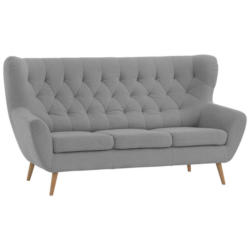 Dreisitzer-Sofa in Flachgewebe Grau