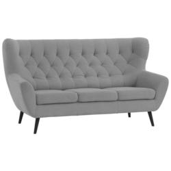 Dreisitzer-Sofa in Flachgewebe Grau