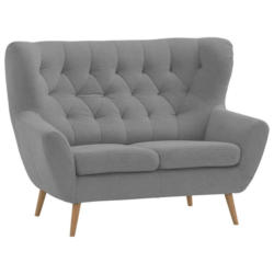 Zweisitzer-Sofa in Flachgewebe Grau