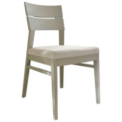 Stuhl in Holz, Textil Grau, Silberfarben, Pinienfarben