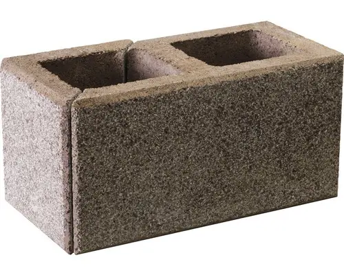 Mauerstein Modern Sepia Ecke rechts 90° feingestrahlt 20x40 cm