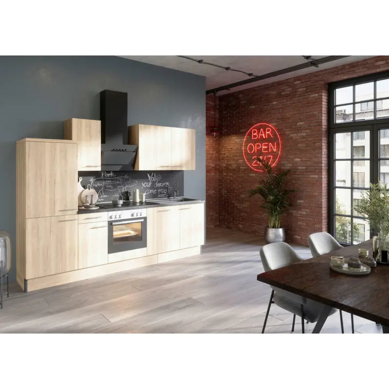 Küchenleerblock 270 cm in Eichefarben