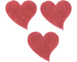 Filzherzen geschwungen rot 19 mm 12 Stück