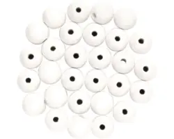Holzperle weiß-mix 8 mm 80 Stück