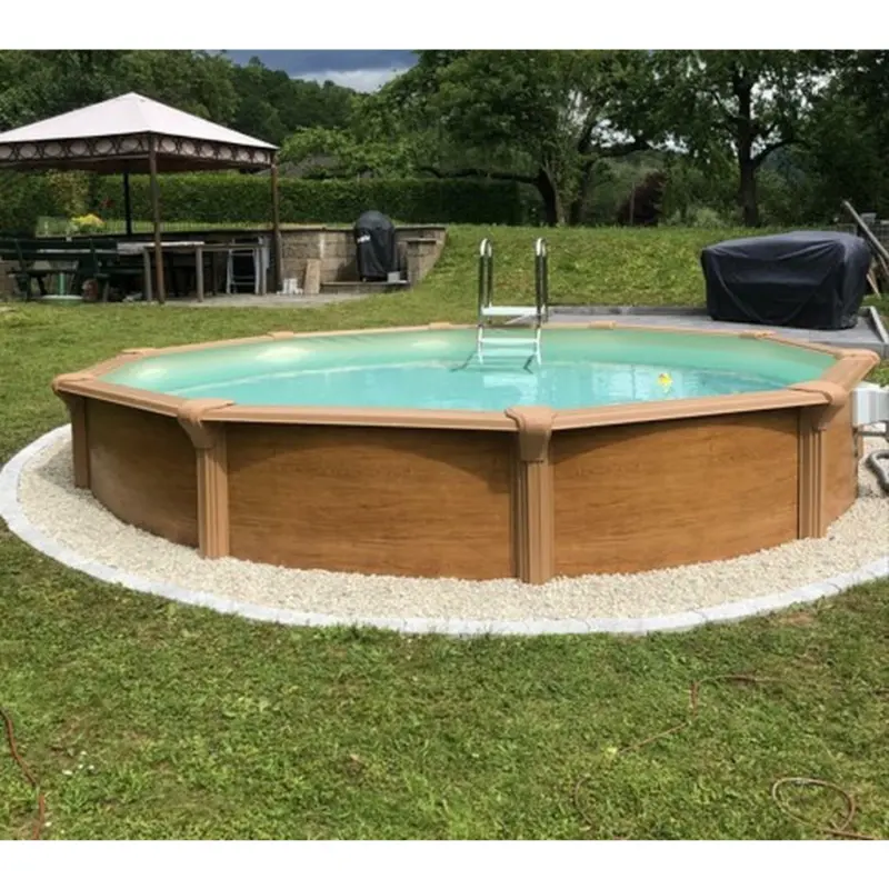 Pool-Set Pool RD 132 Wood Braun 460/130 cm