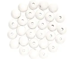 Holzperle weiß-mix 12 mm 28 Stück