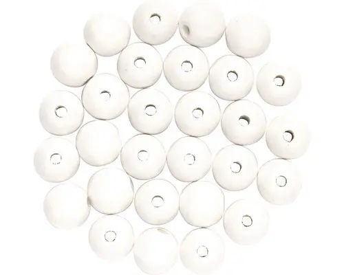 Holzperle weiß-mix 12 mm 28 Stück