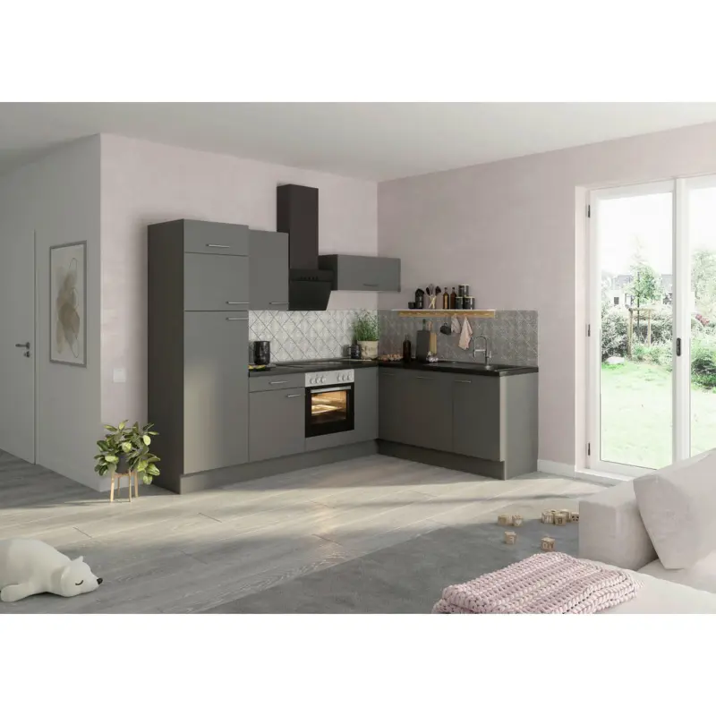 Eckküche 270/200 cm in Grau