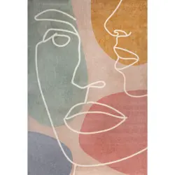Flachwebeteppich Modern Faces