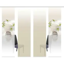 Flächenvorhang 4ER SET in Naturfarben halbtransparent