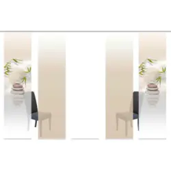 Flächenvorhang 5ER SET in Naturfarben halbtransparent